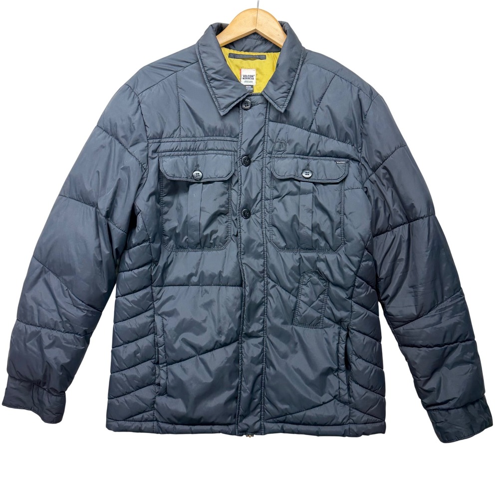 Volcom Workwear Django Jacket Mens Medium Black Quilted Puffer Full Zip A15410P0